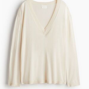Cream V-Neck Sweater